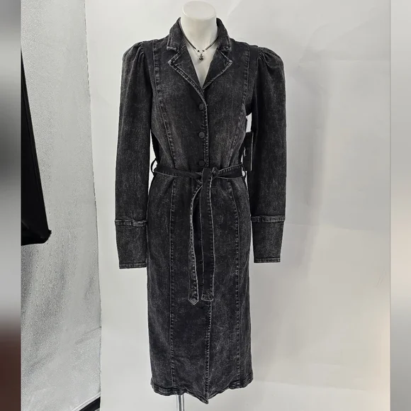 grey lab denim button up maxi dress Denim Maxi Shirt Dress